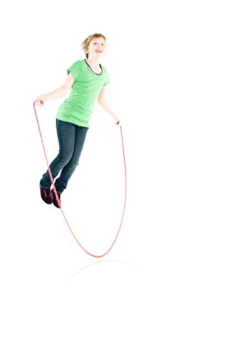 Just Jump It 8' Foot Single Jump Rope for Kids Women and Men - Active Outdoor Youth Fitness Excersing Equipment - Braided Nylon Gym Accessories - color: Blue