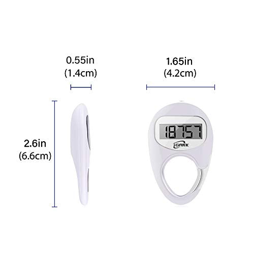 Simple Walking Pedometer 3D Step Counter for Men Women Kids - color: White