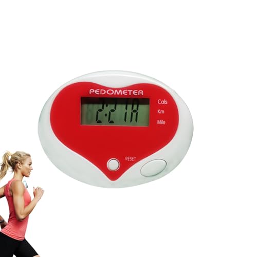 Step Counter for Walking with Clip Accurate Electronic Portable Heart Shape