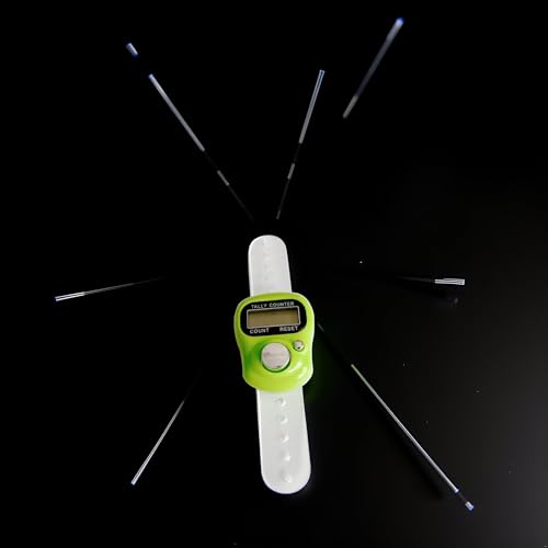 Finger Tally Counter,LED Digital,Clicker Counter,Digital Electronic Tasbeeh Counters,Handheld Number Click Counter,Electronic Counter Tally Counter,Track and Field Lap Counters (Crisp Green)