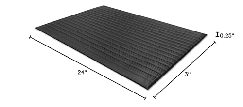 Guardian Air Step Anti-Fatigue Floor Mat, Vinyl, 2'x3', Black, Reduces fatigue and discomfort, Can be easily cut to fit any space - size: 36"L x 24"W x 0.4"Th