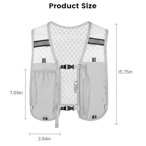 Running Vest for Women Men, Adjustable Lightweight Hydration Vest with 500ml Soft Flask, Breathable Backpack for Trail Race Hiking Cycling Climbing Jogging Marathon