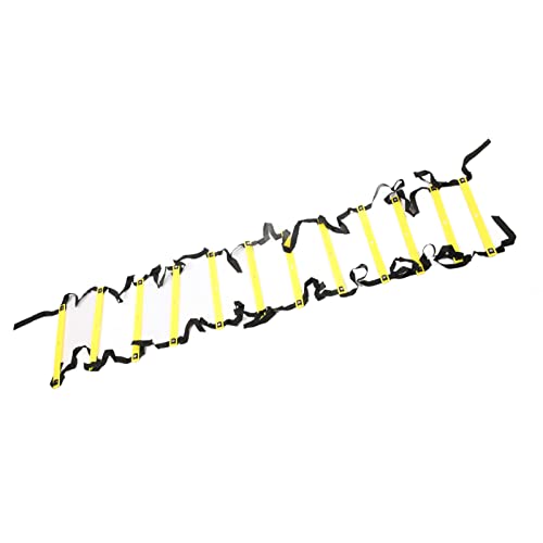 Gonetre Competitive Sports Ladder Football Speed Rope for Training 6M 12RungYellow Athletic Supplies (Yellow)