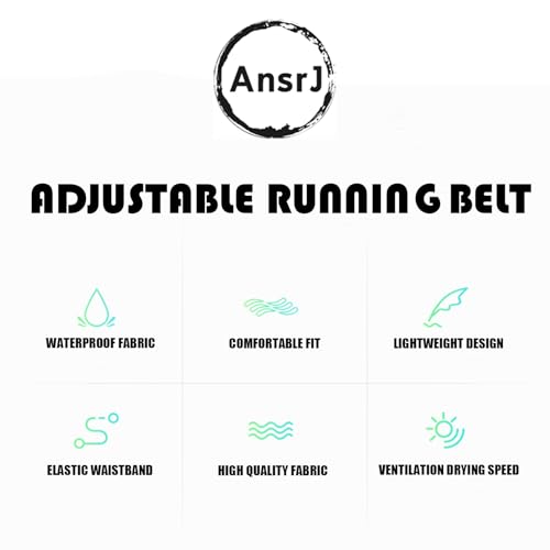 AnsrJ Adjustable Running Belt for Women & Men.Slim Thin Elastic Waistband. - color: Neon Yellow