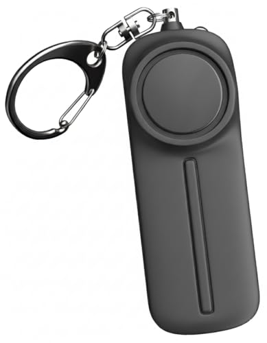 Personal Alarm Keychain for Women Self Defense - Loud Safety Whistle Alert Device with LED Light – 130 dB Emergency Security Handheld Siren Key Chain by WETEN, Black - color: A - Black