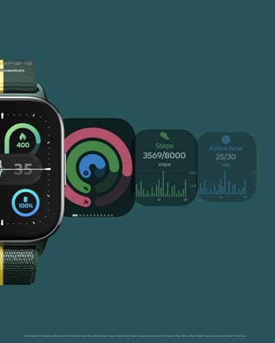 Motorola Moto Watch Fit, Fitness Tracker, GPS, Sleep Monitor, Black Dial & Green Band
