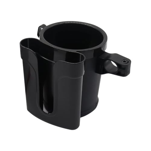 Bike Cup Holder & Phone Mount, 3-in-1 Waterproof Handlebar Drink Holder with Phone Mount &Cell Phon e Keys for E-Bike, Scooter, Stroller, Wheelchair (Black) - color: black