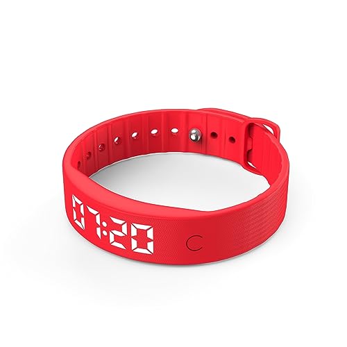 Fitness Tracker No Bluetooth No App No Phone Required Fitness Watch Pedometer Watch with Steps Calories Sleep Tracker for Man Women - color: Red