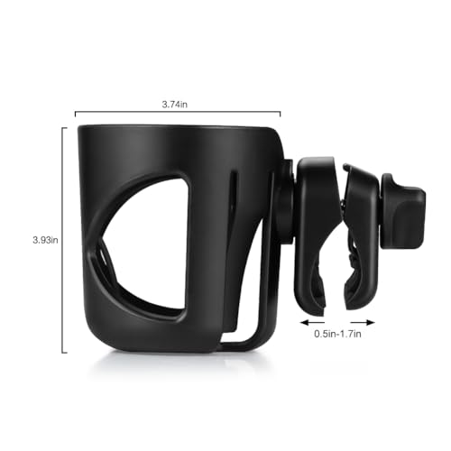 Accmor Stroller Cup Holder, Cup Holder for Walker Bike Wheelchair - color: All Black
