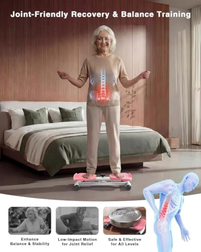 Waist Twister Machine Exercise, 326 lbs Ab Twister Board for Exercise, Home Gym, Balance Training & Fat Burning, Noiseless Workout Equipment for Women & Men - Twist Exercise Machine - color: Light Pink