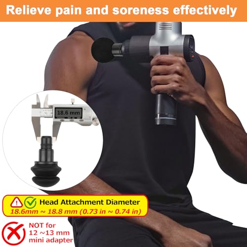 Cosmos 6 Pcs Massage Gun Heads Replaceable Attachment Adapter Deep Tissue Massager Gun Accessories, Assorted Functions for Runner Athletes Muscle Relaxation, Massage Head Connector Dia.18.6-18.8 mm