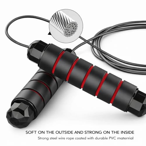 Jump Rope for Fitness, Adjustable Speed Skipping Rope for Men & Women