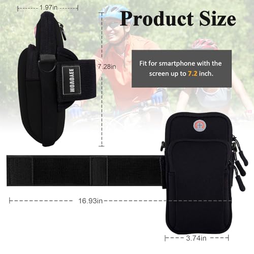 Phone Holder for Running Armband,2Pack Cell Phone Purse Small Crossbody Bags for Women Men Kids,iPhone 11 12 13 14 15 16 17 Pro Max Xs Xr X 8 Plus Mini Galaxy Ultra S26 Note Pouch Arm Bands - color: 5-Black with Crossbody Strap&Hook