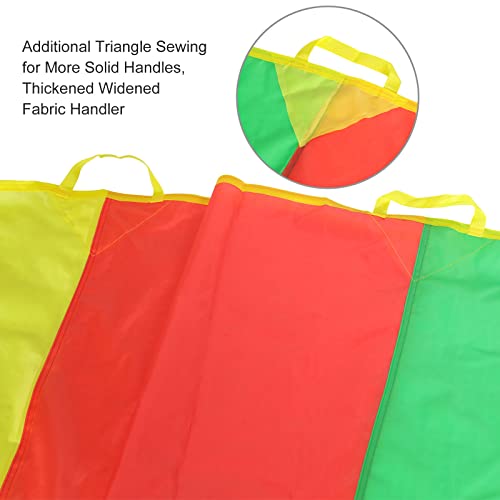 Sonyabecca Kids Play Parachute, Play Parachute 16ft with 12 Handles for Kids Cooperation Group Play - size: 16FT with 12 Handles
