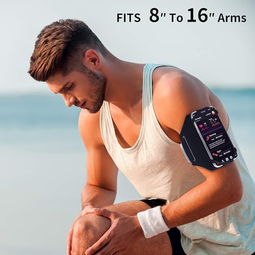 2 Pack Cell Phone Holder Armband : Adjustable Strap Arm Bands Case Compatible with iPhone 15 14 13 12 11 Mini Pro Max Plus Samsung Galaxy Pixel for Workout Exercise Sports - color: 2 Pack Black Armband