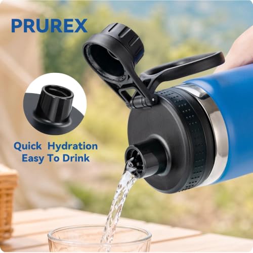 Spout Lid for Thermoflask, Takeya, Simple Modern 12-64oz Wide Mouth Bottles - color: Black 1 Pack