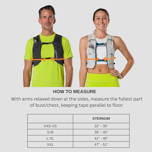 Nathan Pinnacle Featherlite 1.5L Hydration Vest for Running – Ultra-Lightweight, Compression-Fit with Hydrapak Soft Flask - size: XX-Large, style: Charcoal/Reflective Silver