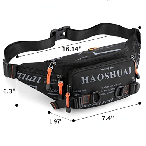 Fanny Pack Belt Waist Bag for Men &Women Unisex Waterproof Hip Pack with Headphone Jack and Zipper Adjustable Strap Running Pack for Outdoors & Gym (Army Green) - color: Army Green