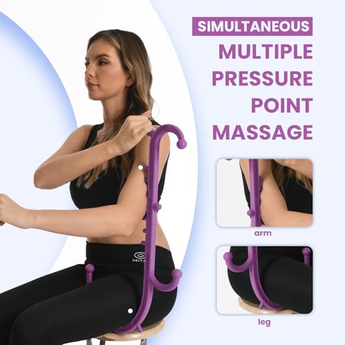 Ranarose Deep Tissue Back & Neck Massager for Body Muscle Pain Relief - color: Pink Lavender
