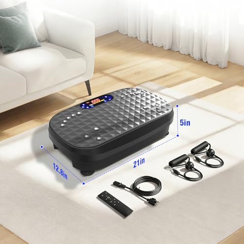 AXV Vibration Plate Exercise Machine Fitness Platform Body Vibrating Board - color: BASIC.SILVER