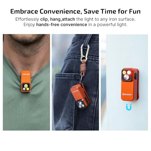 OLIGHT Oclip Pro Rechargeable EDC Clip-on Flashlight, Orange - color: Orange