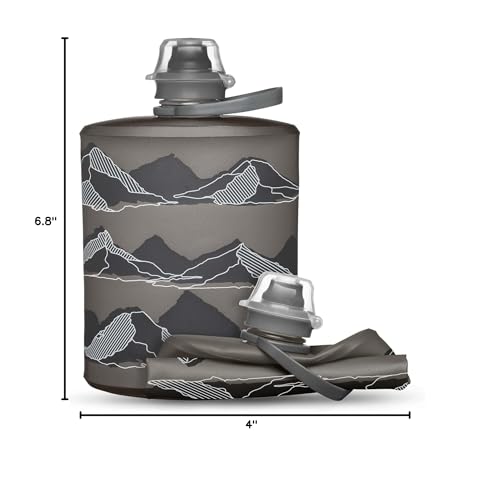 HydraPak Stow Collapsible Water Bottle (500ml, MTN Mammoth Grey) - color: MTN Mammoth Grey, style: 17oz/500ml