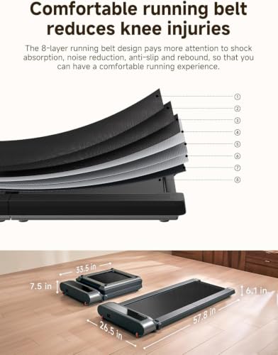WalkingPad Foldable Walking Pad Treadmill, Walk and Jog, Under Desk - color: Iron Black