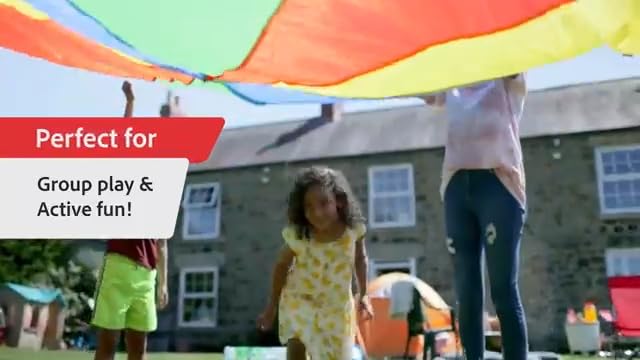 GSi Kids Rainbow Parachute 6 ft to 35 ft for School & Gym Class - size: 20 Feet