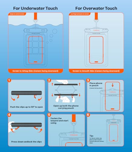 TORRAS IPX8 Waterproof Phone Pouch Floating, Underwater Touch Screen, White - color: 1 Pack-White