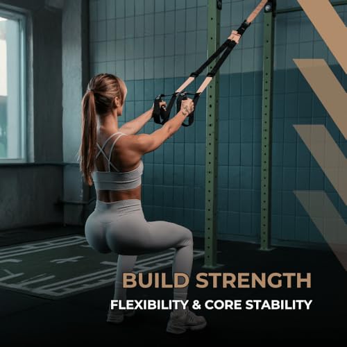 THYSOL Suspension Resistance Trainer PRO Suspension Straps with Door Anchor - color: Beige