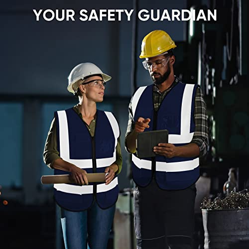 TICONN High Visibility Reflective Safety Vest for Men & Women, ANSI Class 2 - color: Blue, size: 3X-Large