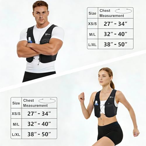 Running Vest for Women Men, Lightweight Hydration Vest for Training Runs - size: Large-XLarge