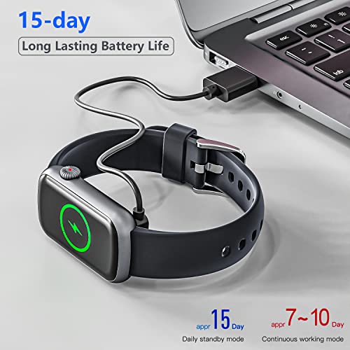 FITVII Slim Fitness Tracker with Blood Oxygen, Blood Pressure, 24/7 Heart Rate and Sleep Tracking, IP68 Waterproof Activity Trackers and Smart Watches with Step Tracker, Pedometer for Women Men - color: Black