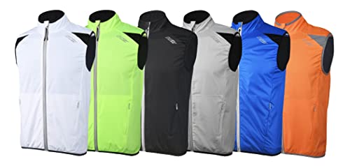 bpbtti Men's Cycling Running Vest Sleeveless Windbreakers With Two side Pockets(2.0) - Windproof, Breathable and Reflective - color: Black, size: XX-Large