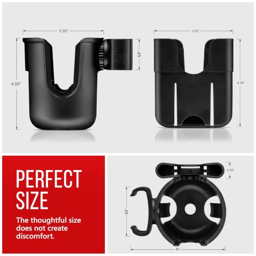 Cup and Phone Holder Compatible with Original Drive Medical Nitro Rollator Walker, Clip-On Cup Holder with Removable Phone Pocket, Fits Left or Right Side, Not Compatible with Nitro Sprint