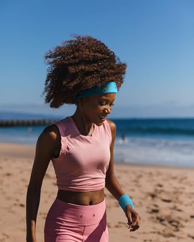 Suddora Sweatbands Set, Moisture Wicking 2 Wristbands and 1 Headband, Breathable Terry Cloth Athletic Bands for Basketball, Tennis, Yoga, Gym, Sweat Bands for Costumes and Cosplay - color: Neon Blue