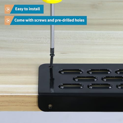 4 Pack Non Slip Aluminum Stair Treads with Edge Protector, 30" x 2.8" Waterproof Traction Strips with Screws for Outdoor Deck Steps, Wood Ramp, Walkway or Indoor Stairs (Black)