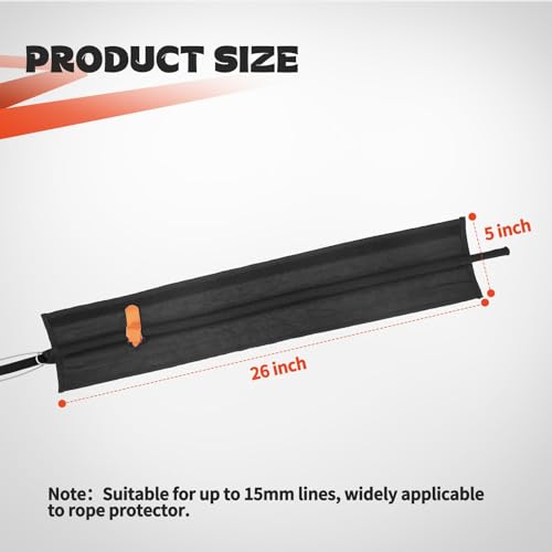 Arborist Rope Protector - 26" PVC/Polyester with Telescopic Fixation Strap & Buckle (2-Pack) - size: 2PCS
