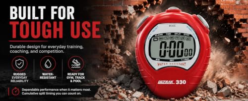 Ultrak Jumbo Display Cumulative Timer Stopwatch - color: Yellow