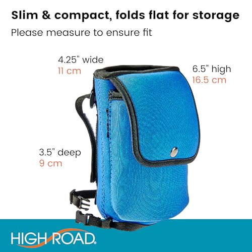 Neoprene Bottle Holder and Phone Holder for Walker, Scooter, Wheelchair - color: Blue