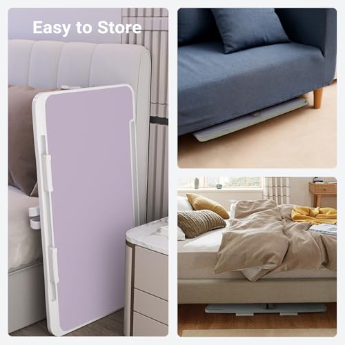 iXTRA Adjustable Laptop Lap Desk with Cooling Fan USB Light for Adults 56x32cm,Purple - color: Purple+holder,56x32cm