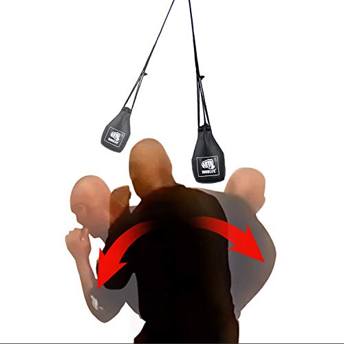 INNOLIFE Boxing Slip Bag, Boxing Dodge Hide Speed Bag Maize Ball Leather Ball for Reflex Training, Boxing, Kickboxing, MMA Pendulum Training - style: Black (Filler Already Included)