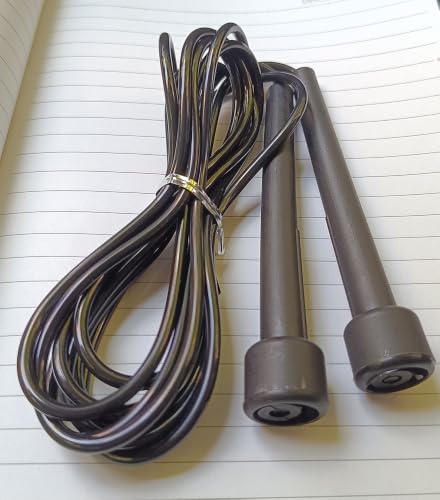 Speed Jump Rope, Adjustable Black PVC Skipping Rope, 9.18ft Long