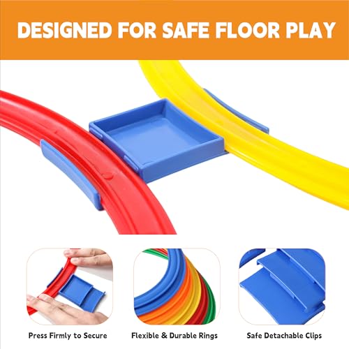 20Pcs 15" Hopscotch Rings, Agility Rings for Kids Obstacle Course - style: 15" Hoop – 2 Set