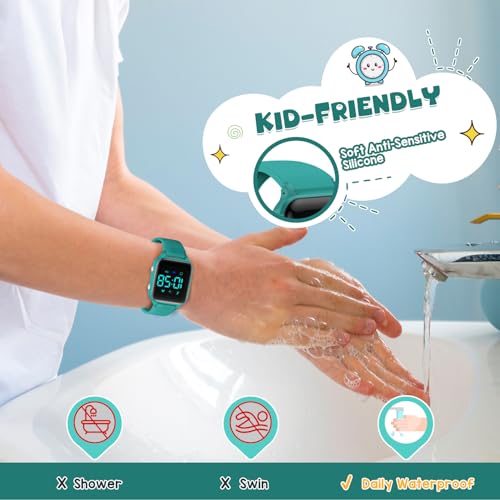 Kids Digital Watches for Boys Girls, Sports Watch with Fitness Tracker, Pedometer, Alarm Clocks, Stopwatch, No App Needed Waterproof Kids Watch, Gift for Teens Student Girls Boys Ages 5-14 - color: L6615E-MarsGreen