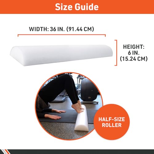 Body Sport Half Foam Rollers, 6 x 36-Inch