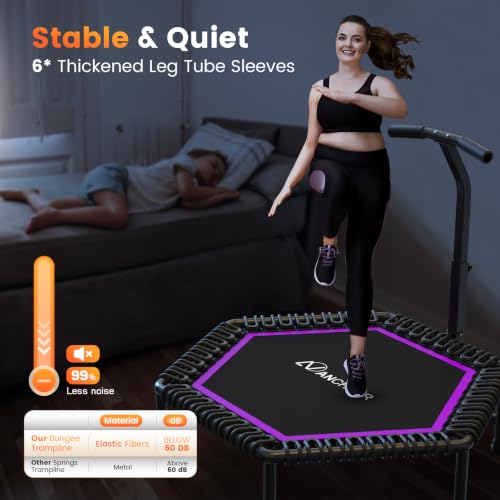 ANCHEER 50" Trampoline - Rebounder Trampoline for Adults with Bungees - color: Pro-Purple