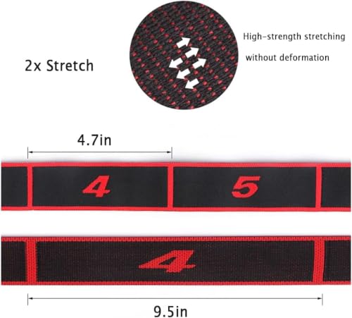 Number Stretch Resistance Band with Clear Markings Stretch Strap Fitness Resistance Band for Stretching and Yoga Elastic Exercise Band with Loops,Elastic Training Bands for Flexibility - size: about 56~115IN