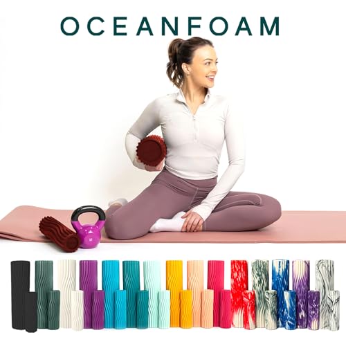 Oceanfoam Tidal Roller - Muscle Massage Foam Roller for Exercise (Maroon) - color: Maroon