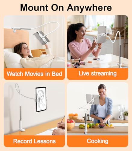 Gooseneck Tablet Holder for Bed, Adjustable Tablet Stand for Desk